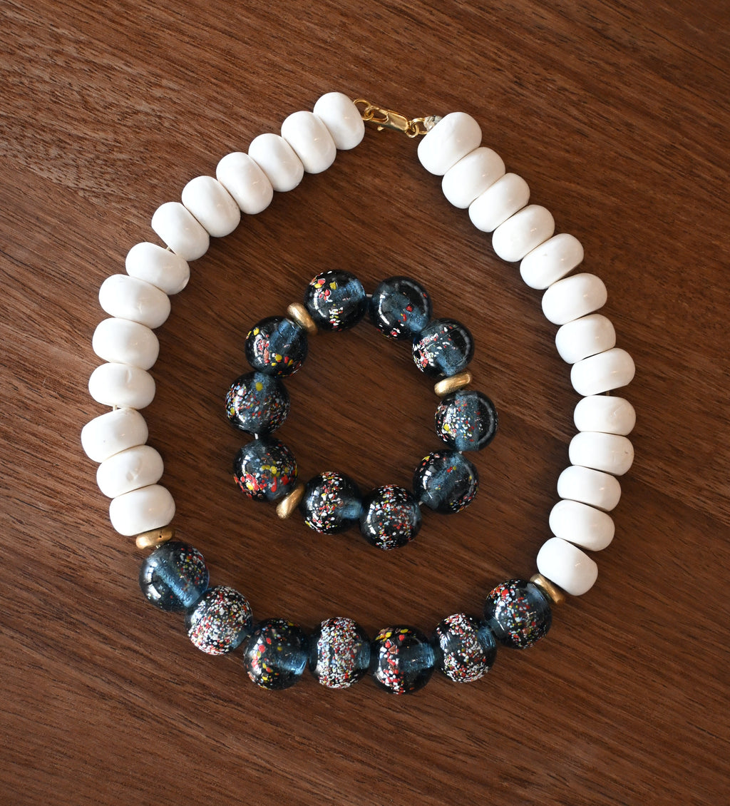 Navy Blue Nepal Bone